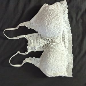 Aerie White Padded Lace Bralette